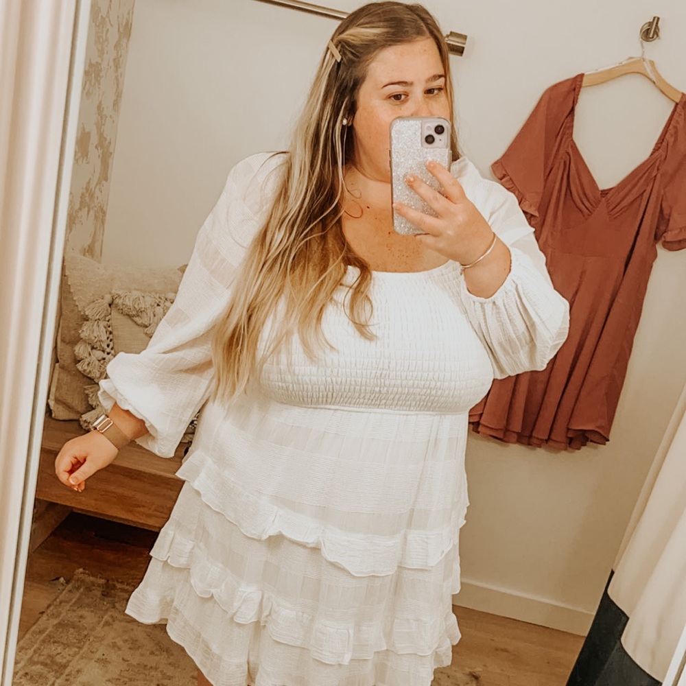 White Arula Tiered Dress